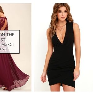 Lulus Black deep v neck dress
